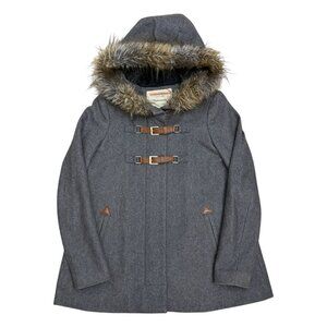 ANTHROPOLOGIE CARTONNIER Wool Faux Fur Winter Casual Jacket Coat Womens 2